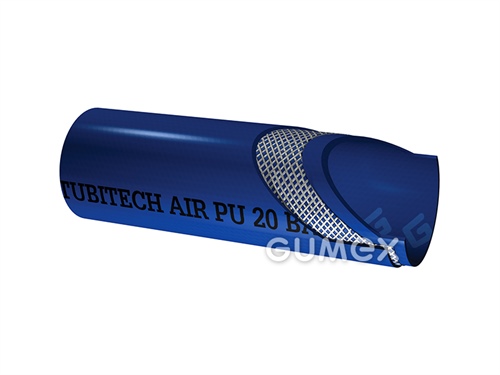 Tlaková hadica na vzduch TUBI AIR PU, 6/10mm, 16bar, PVC-PU/PVC-PU, -10°C/+60°C, modrá